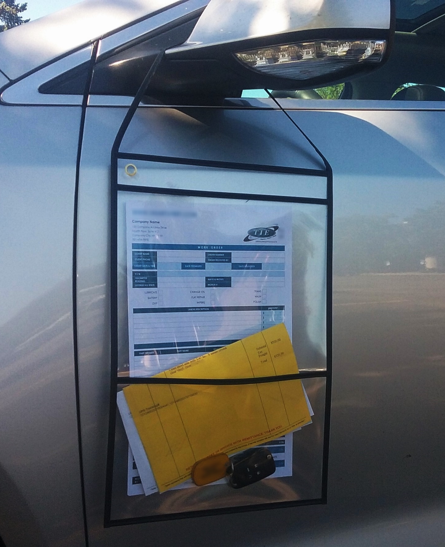 double pocket repair ticket holder option