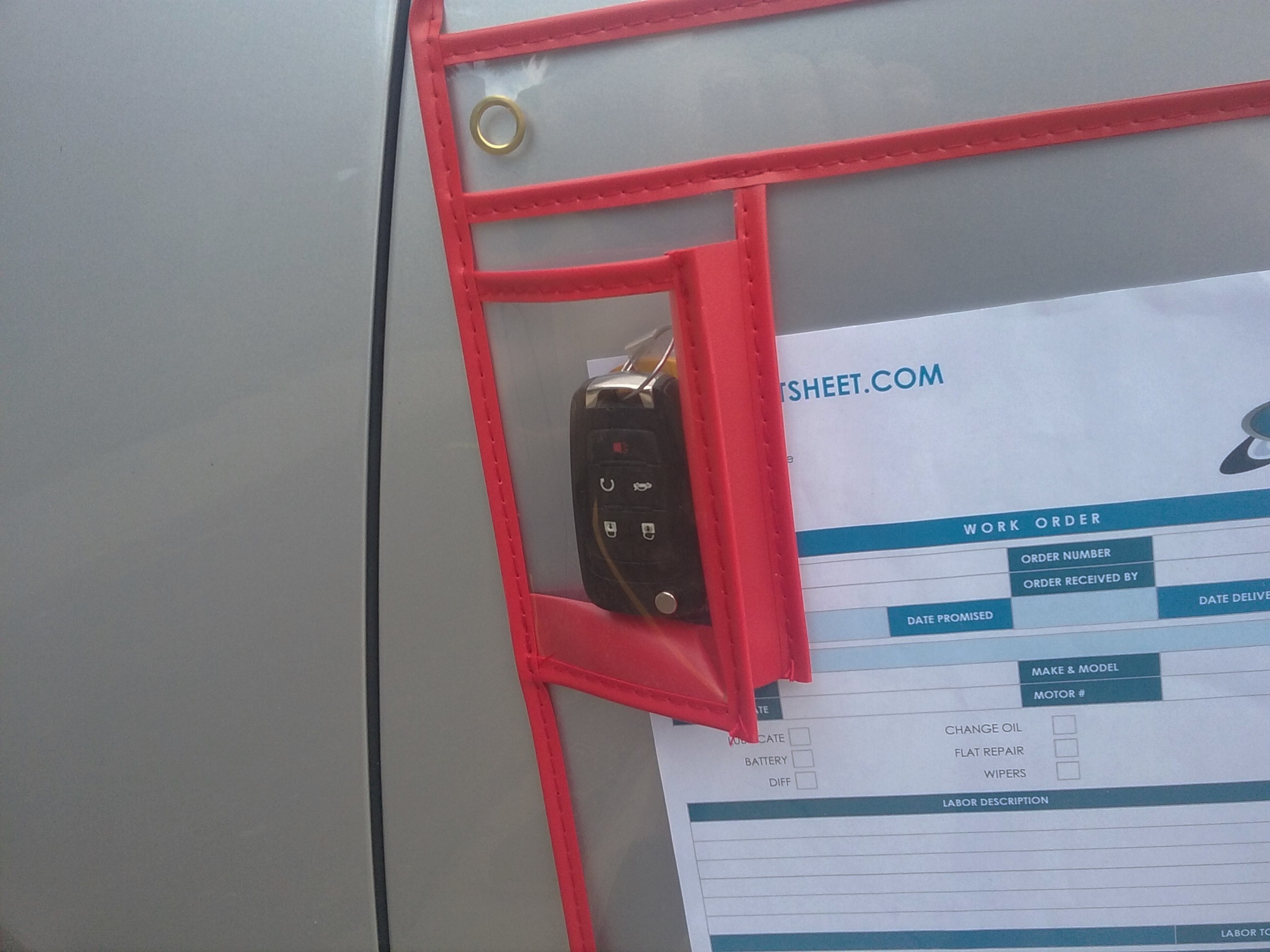 keyfob holder accessory for repair ticket holders